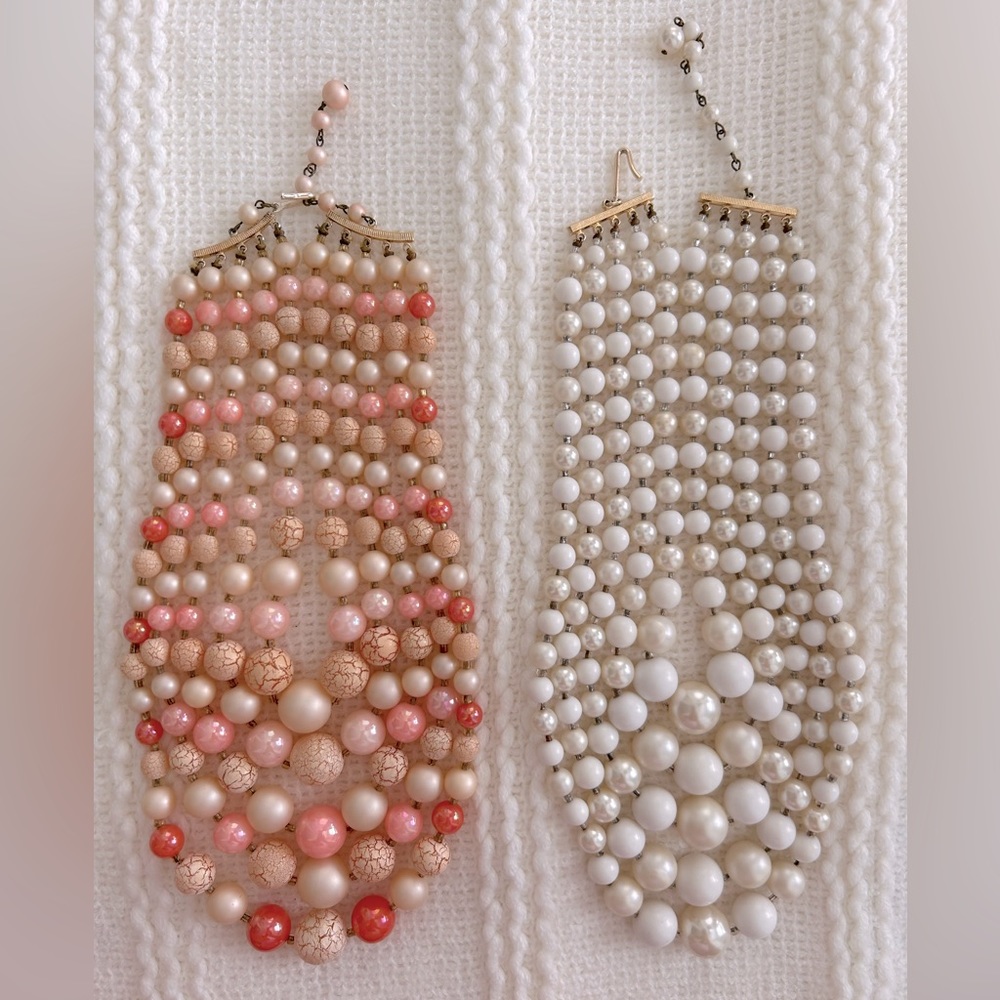 2 Vintage Multi-strand Necklaces 1960s